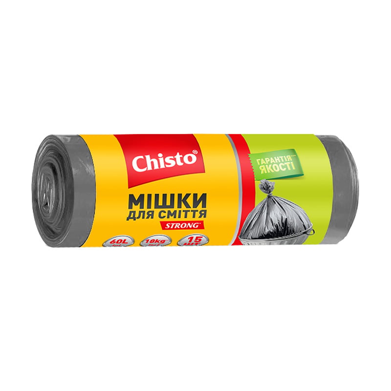 Мішки для сміття Chisto Strong 60 л, 15 шт